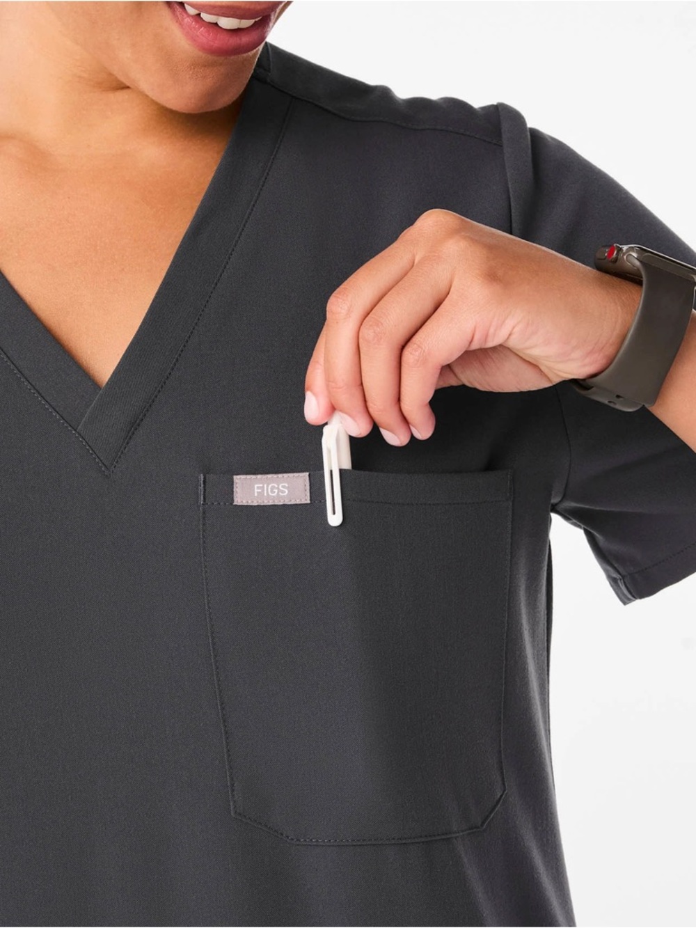 Figs Catarina One-Pocket Scrub Top Charcoal Women’s 3XL NWT NIB - Picture 4 of 6